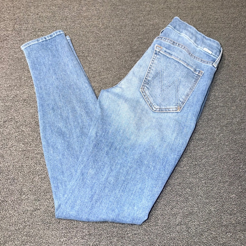 Mother The Looker Light Kitty Skinny Jeans Light Blue Wash Size 26 Boho Twee
